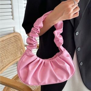 NEW Pink Minimalist Ruched Bag Small Stylish Purse Fashion Bag